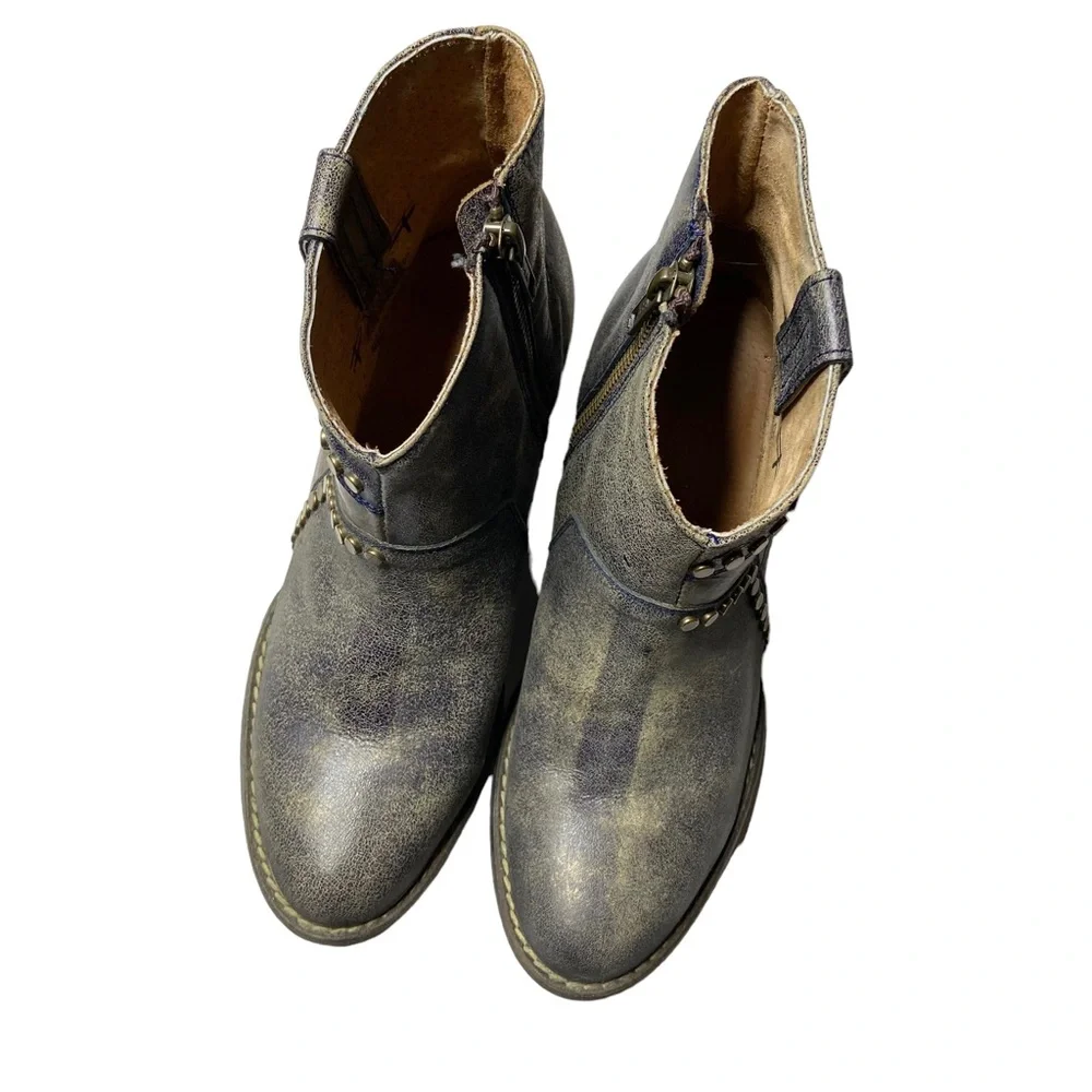 Corral Brown and Grey Star Round Toe Ankle Boots - Picture 3 of 12